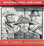 The pub sign. The Three Mariners, Oare, Kent