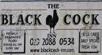 The pub sign. Black Cock Inn, Caerphilly Mountain, Glamorgan