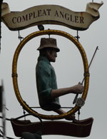 The pub sign. Compleat Angler, Norwich, Norfolk