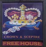The pub sign. The Crown & Sceptre, Bridens Camp, Hertfordshire