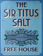 The pub sign. The Sir Titus Salt, Bradford, West Yorkshire