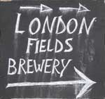 The pub sign. Saint Monday Taproom (formerly London Fields Brewery), Hackney, Greater London