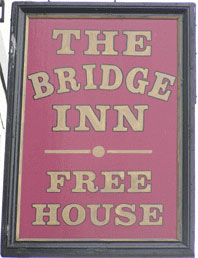 The pub sign. Bridge Inn, Bristol, Avon