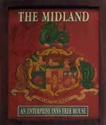The pub sign. Midland Hotel, Matlock Bath, Derbyshire