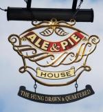 The pub sign. The Hung Drawn & Quartered, City, Central London