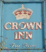 The pub sign. Crown Inn, Montgomery, Powys