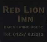 The pub sign. Red Lion Inn, Bridge, Kent