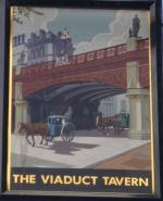 The pub sign. The Viaduct Tavern, City, Central London