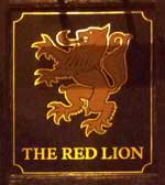 The pub sign. Red Lion, Bushey, Hertfordshire