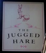 The pub sign. The Jugged Hare, City, Central London