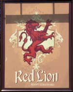 The pub sign. Red Lion, Fenny Stratford, Buckinghamshire