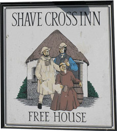 The pub sign. Shave Cross, Shave Cross, Dorset