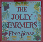 The pub sign. Jolly Farmers, North Creake, Norfolk