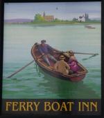 The pub sign. The Ferry Boat Inn, North Fambridge, Essex
