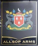 The pub sign. Allsop Arms, Baker Street, Central London