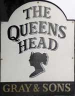 The pub sign. The Queens Head, Burnham-on-Crouch, Essex