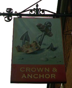 The pub sign. Crown & Anchor, Faversham, Kent