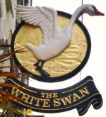 The pub sign. The White Swan, Covent Garden, Central London