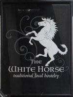 The pub sign. White Horse Inn, Cromer, Norfolk