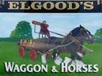 The pub sign. Waggon and Horses, Milton, Cambridgeshire