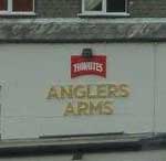 The pub sign. Anglers Arms, Haverthwaite, Cumbria