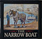 The pub sign. The Narrow Boat, Skipton, West Yorkshire