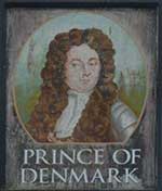 The pub sign. The Prince of Denmark, Norwich, Norfolk