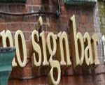 The pub sign. No Sign Bar, Swansea, Glamorgan
