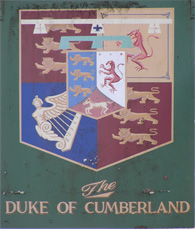 The pub sign. The Duke of Cumberland, Barham, Kent