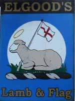The pub sign. Lamb and Flag, Welney, Norfolk