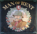 The pub sign. The Man of Kent Ale House, Rochester, Kent
