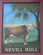 The pub sign. Nevill Bull, Birling, Kent