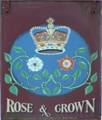 The pub sign. Rose & Crown, Halstead, Kent