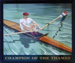 The pub sign. Champion of the Thames, Cambridge, Cambridgeshire