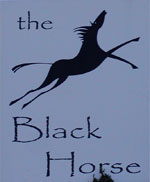 The pub sign. The Black Horse, Monks Horton, Kent