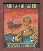 The pub sign. Ship & Smuggler, Conyer, Kent