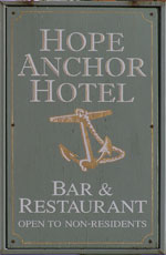 The pub sign. Hope Anchor Hotel, Rye, East Sussex