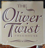The pub sign. Oliver Twist, Great Yarmouth, Norfolk