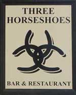 The pub sign. Three Horseshoes, Leamside, Durham