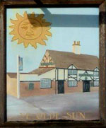 The pub sign. Olde Sun, St Neots, Cambridgeshire