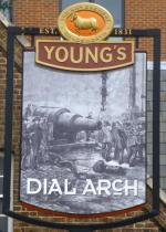 The pub sign. Dial Arch, Woolwich, Greater London