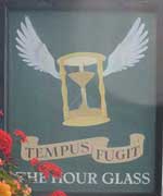 The pub sign. Brompton Cross (formerly The Hour Glass), Brompton, Greater London
