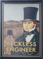 The pub sign. The Sidings (formerly Reckless Engineer), Bristol, Avon