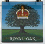 The pub sign. Royal Oak, Stevenage, Hertfordshire