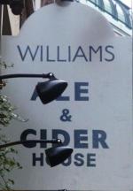 The pub sign. Williams Ale & Cider House, Spitalfields, Central London