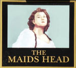 The pub sign. Maids Head, King's Lynn, Norfolk