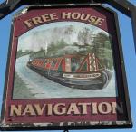 The pub sign. Navigation Inn, Buxworth, Derbyshire