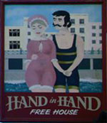 The pub sign. Hand in Hand, Brighton, East Sussex