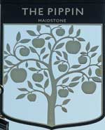 The pub sign. The Pippin, Maidstone, Kent