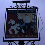 The pub sign. Waggon & Horses, Great Yeldham, Essex
